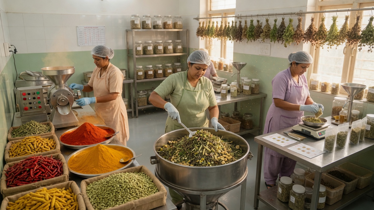 Women-run spices and herbal tea manufacturing unit